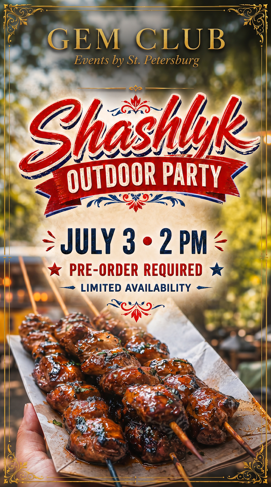 Shashlyk Outdoor Party — GEM CLUB Events by St. Petersburg