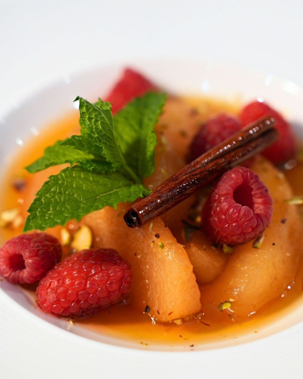 Poached Pear in Spiced Syrup